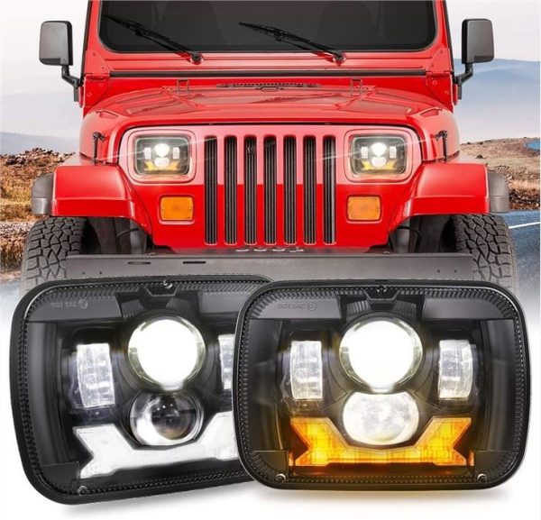 1987-1995 Đèn pha Led Jeep YJ Đèn pha chiếu 5x7 Đèn pha hình vuông Jeep Wrangler