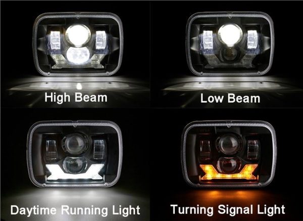 2021 Led Xe tải Đèn pha cho Jeep YJ 5x7 Inch Đèn pha Cho Cherokee XJ