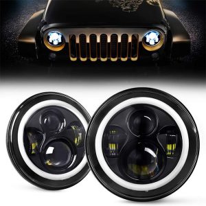 Đèn led Halo 7 inch cho xe Jeep Wrangler JK CJ TJ Harley Davidson Hummer H2 Royal Enfield Phụ kiện xe hơi