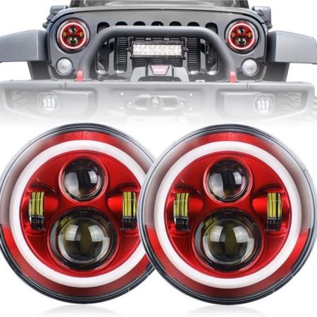 7 inch Red Halo Lights đối với Jeep Wrangler Red Halo đèn pha cho Jeep Wrangler JK