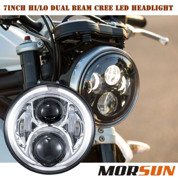 Đèn pha tròn 7 inch Đèn pha chiếu sáng chùm thấp cao dành cho xe jeep offroad / Đèn pha xe mô tô Harley Đèn pha tròn 7 ''