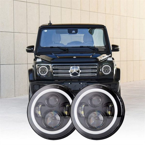 Đèn pha Mercedes G Class tròn 7 inch Halo Mercedes Benz G Class Led Đèn pha thay thế