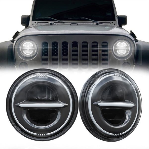 Đèn pha Led 7 vòng DOT Emark Jeep JKU với đèn báo rẽ DRL