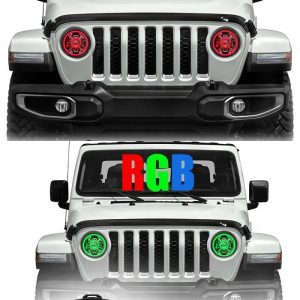 Thay đổi màu sắc 9 inch RGB Led Halo cho xe Jeep Wrangler JL 2018 2019