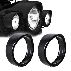 Morsun 4.5 inch Fog Light Trim Ring Black Chrome cho Harley Road Glide