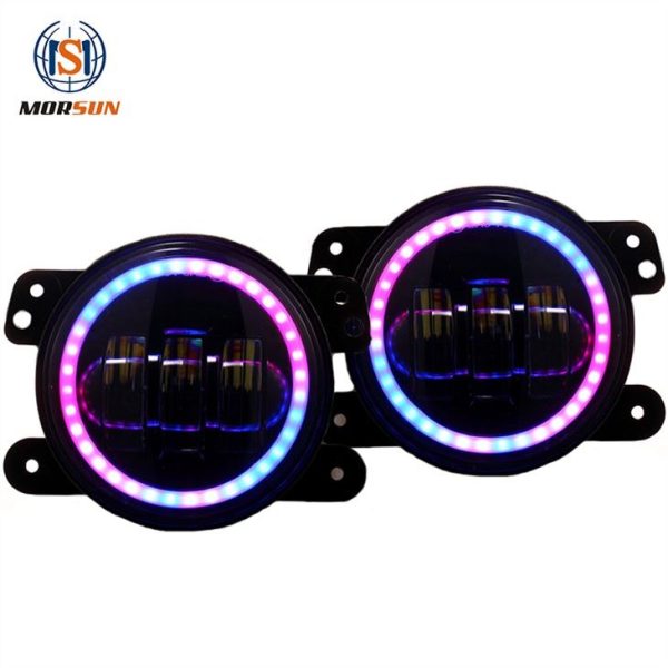 Ứng dụng điện thoại Morsun Đèn sương mù có điều khiển bằng đèn LED cho Jeep Wrangler JK LJ TJ RGB Đa chức năng