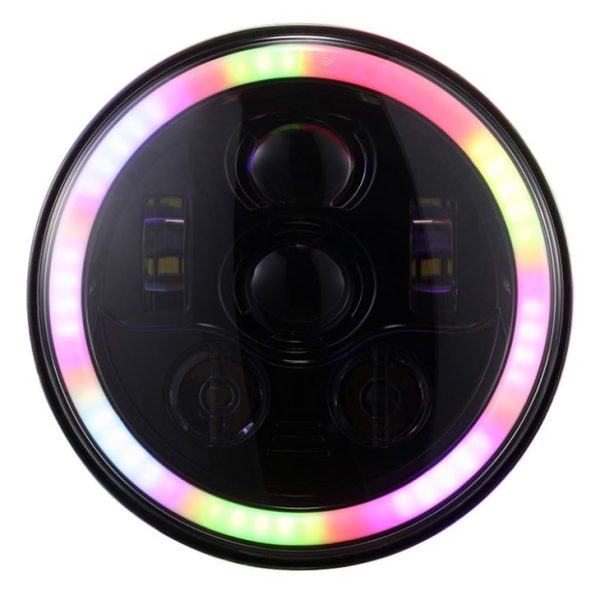 Chức năng mới Đèn pha Led 7 inch RGB nhiều màu với đèn báo rẽ màu vàng cho xe jeep