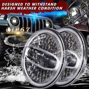 Giảm giá mới Đèn pha LED 7 inch 108W cho xe Jeep Wrangler Jk Phụ kiện xe máy cho Harley