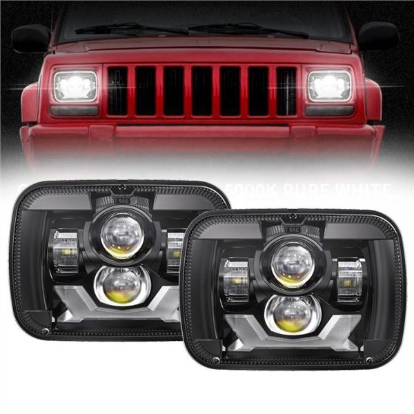 Đèn pha Led Rectangula 5x7 Jeep Cherokee XJ Jeep Wrangler YJ Xe tải GMC Đèn pha